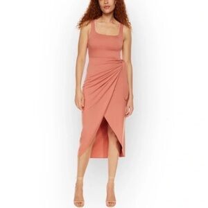 Aritzia Wilfred Saturn Wrap Sarong Midi Dress Sun Faded Coral sz L